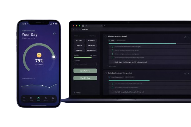 Accompla running beautifully on mobile and desktop